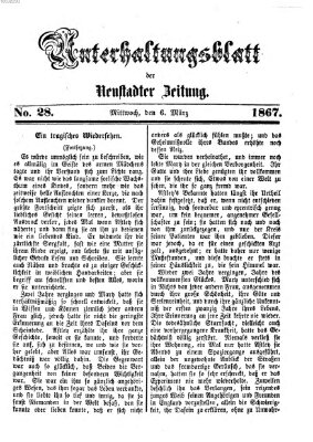 Neustadter Zeitung. Unterhaltungsblatt der Neustadter Zeitung (Neustadter Zeitung) Mittwoch 6. März 1867