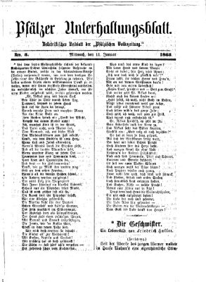 Pfälzer Unterhaltungsblatt (Pfälzische Volkszeitung) Mittwoch 11. Januar 1865