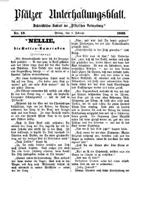 Pfälzer Unterhaltungsblatt (Pfälzische Volkszeitung) Freitag 3. Februar 1865