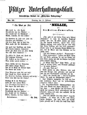 Pfälzer Unterhaltungsblatt (Pfälzische Volkszeitung) Sonntag 19. Februar 1865