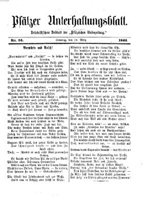 Pfälzer Unterhaltungsblatt (Pfälzische Volkszeitung) Sonntag 19. März 1865