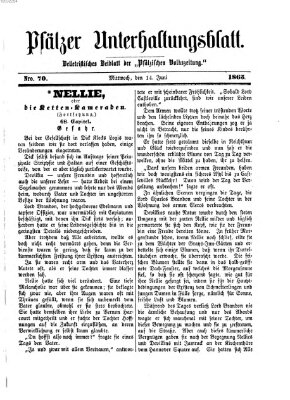 Pfälzer Unterhaltungsblatt (Pfälzische Volkszeitung) Mittwoch 14. Juni 1865