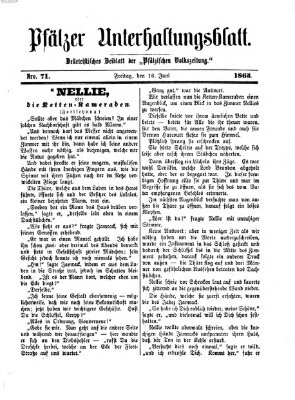 Pfälzer Unterhaltungsblatt (Pfälzische Volkszeitung) Freitag 16. Juni 1865