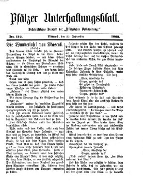 Pfälzer Unterhaltungsblatt (Pfälzische Volkszeitung) Mittwoch 20. September 1865