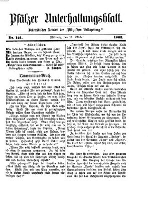 Pfälzer Unterhaltungsblatt (Pfälzische Volkszeitung) Mittwoch 11. Oktober 1865