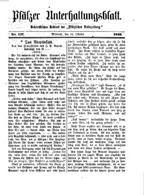 Pfälzer Unterhaltungsblatt (Pfälzische Volkszeitung) Mittwoch 25. Oktober 1865