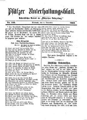 Pfälzer Unterhaltungsblatt (Pfälzische Volkszeitung) Mittwoch 8. November 1865