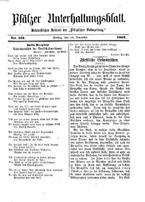 Pfälzer Unterhaltungsblatt (Pfälzische Volkszeitung) Freitag 10. November 1865