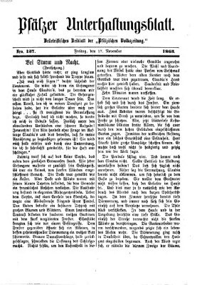 Pfälzer Unterhaltungsblatt (Pfälzische Volkszeitung) Freitag 17. November 1865