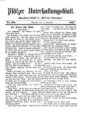 Pfälzer Unterhaltungsblatt (Pfälzische Volkszeitung) Mittwoch 22. November 1865