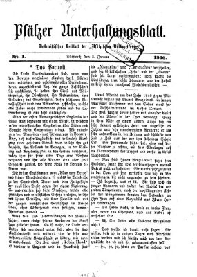 Pfälzer Unterhaltungsblatt (Pfälzische Volkszeitung) Mittwoch 3. Januar 1866