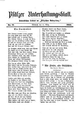 Pfälzer Unterhaltungsblatt (Pfälzische Volkszeitung) Mittwoch 21. März 1866