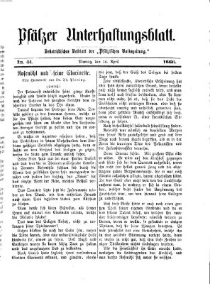 Pfälzer Unterhaltungsblatt (Pfälzische Volkszeitung) Montag 16. April 1866