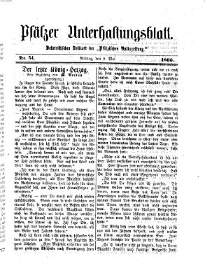 Pfälzer Unterhaltungsblatt (Pfälzische Volkszeitung) Mittwoch 9. Mai 1866