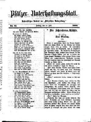 Pfälzer Unterhaltungsblatt (Pfälzische Volkszeitung) Freitag 20. Juli 1866