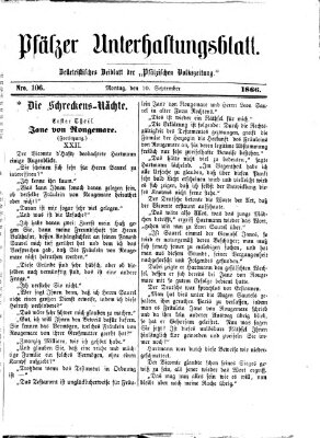 Pfälzer Unterhaltungsblatt (Pfälzische Volkszeitung) Montag 10. September 1866