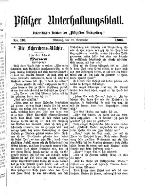 Pfälzer Unterhaltungsblatt (Pfälzische Volkszeitung) Mittwoch 19. September 1866