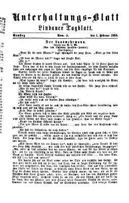 Lindauer Tagblatt für Stadt und Land. Unterhaltungs-Blatt zum Lindauer Tagblatt (Lindauer Tagblatt für Stadt und Land) Samstag 1. Februar 1868