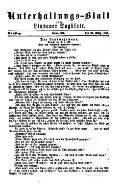 Lindauer Tagblatt für Stadt und Land. Unterhaltungs-Blatt zum Lindauer Tagblatt (Lindauer Tagblatt für Stadt und Land) Samstag 21. März 1868