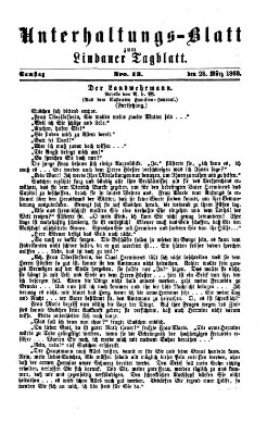 Lindauer Tagblatt für Stadt und Land. Unterhaltungs-Blatt zum Lindauer Tagblatt (Lindauer Tagblatt für Stadt und Land) Samstag 28. März 1868