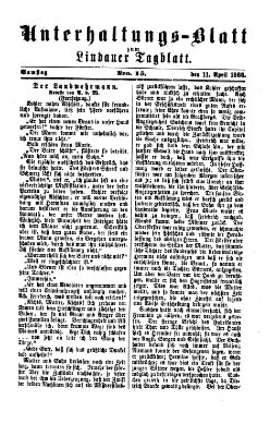 Lindauer Tagblatt für Stadt und Land. Unterhaltungs-Blatt zum Lindauer Tagblatt (Lindauer Tagblatt für Stadt und Land) Samstag 11. April 1868