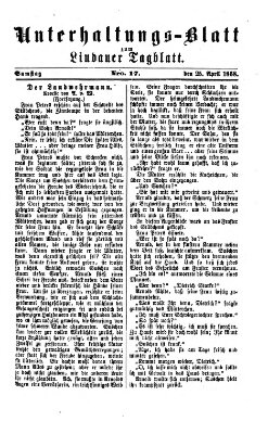 Lindauer Tagblatt für Stadt und Land. Unterhaltungs-Blatt zum Lindauer Tagblatt (Lindauer Tagblatt für Stadt und Land) Samstag 25. April 1868