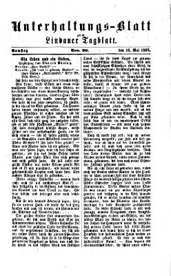 Lindauer Tagblatt für Stadt und Land. Unterhaltungs-Blatt zum Lindauer Tagblatt (Lindauer Tagblatt für Stadt und Land) Samstag 16. Mai 1868