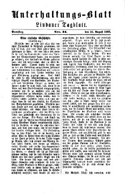 Lindauer Tagblatt für Stadt und Land. Unterhaltungs-Blatt zum Lindauer Tagblatt (Lindauer Tagblatt für Stadt und Land) Samstag 22. August 1868