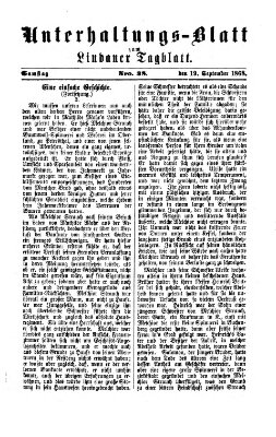 Lindauer Tagblatt für Stadt und Land. Unterhaltungs-Blatt zum Lindauer Tagblatt (Lindauer Tagblatt für Stadt und Land) Samstag 19. September 1868