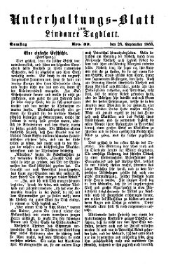 Lindauer Tagblatt für Stadt und Land. Unterhaltungs-Blatt zum Lindauer Tagblatt (Lindauer Tagblatt für Stadt und Land) Samstag 26. September 1868