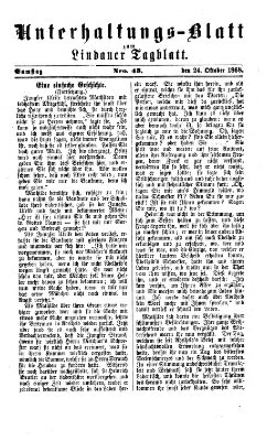 Lindauer Tagblatt für Stadt und Land. Unterhaltungs-Blatt zum Lindauer Tagblatt (Lindauer Tagblatt für Stadt und Land) Samstag 24. Oktober 1868