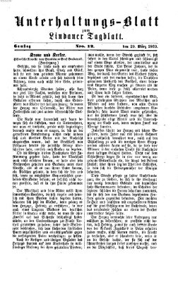 Lindauer Tagblatt für Stadt und Land. Unterhaltungs-Blatt zum Lindauer Tagblatt (Lindauer Tagblatt für Stadt und Land) Samstag 20. März 1869