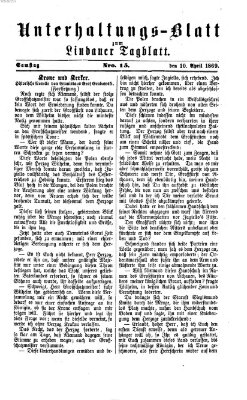 Lindauer Tagblatt für Stadt und Land. Unterhaltungs-Blatt zum Lindauer Tagblatt (Lindauer Tagblatt für Stadt und Land) Samstag 10. April 1869