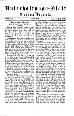 Lindauer Tagblatt für Stadt und Land. Unterhaltungs-Blatt zum Lindauer Tagblatt (Lindauer Tagblatt für Stadt und Land) Samstag 10. Juli 1869