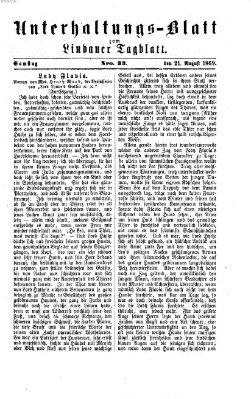 Lindauer Tagblatt für Stadt und Land. Unterhaltungs-Blatt zum Lindauer Tagblatt (Lindauer Tagblatt für Stadt und Land) Samstag 21. August 1869