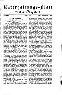 Lindauer Tagblatt für Stadt und Land. Unterhaltungs-Blatt zum Lindauer Tagblatt (Lindauer Tagblatt für Stadt und Land) Samstag 4. September 1869