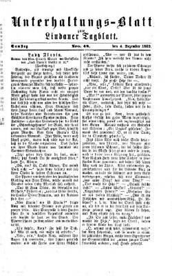 Lindauer Tagblatt für Stadt und Land. Unterhaltungs-Blatt zum Lindauer Tagblatt (Lindauer Tagblatt für Stadt und Land) Samstag 4. Dezember 1869