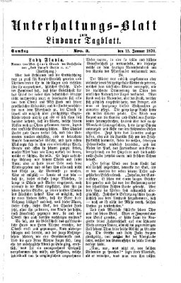 Lindauer Tagblatt für Stadt und Land. Unterhaltungs-Blatt zum Lindauer Tagblatt (Lindauer Tagblatt für Stadt und Land) Samstag 15. Januar 1870