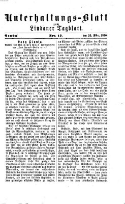 Lindauer Tagblatt für Stadt und Land. Unterhaltungs-Blatt zum Lindauer Tagblatt (Lindauer Tagblatt für Stadt und Land) Samstag 26. März 1870