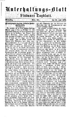 Lindauer Tagblatt für Stadt und Land. Unterhaltungs-Blatt zum Lindauer Tagblatt (Lindauer Tagblatt für Stadt und Land) Samstag 30. Juli 1870