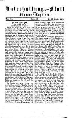 Lindauer Tagblatt für Stadt und Land. Unterhaltungs-Blatt zum Lindauer Tagblatt (Lindauer Tagblatt für Stadt und Land) Samstag 22. Oktober 1870