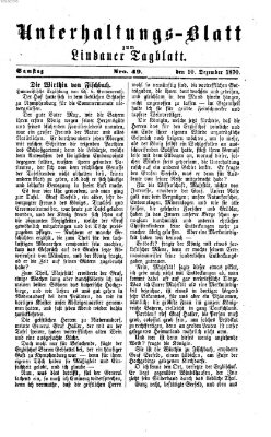 Lindauer Tagblatt für Stadt und Land. Unterhaltungs-Blatt zum Lindauer Tagblatt (Lindauer Tagblatt für Stadt und Land) Samstag 10. Dezember 1870