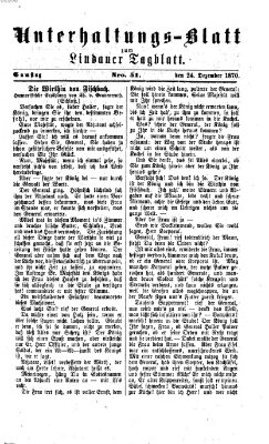 Lindauer Tagblatt für Stadt und Land. Unterhaltungs-Blatt zum Lindauer Tagblatt (Lindauer Tagblatt für Stadt und Land) Samstag 24. Dezember 1870