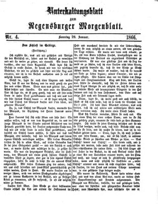 Regensburger Morgenblatt. Unterhaltungsblatt zum Regensburger Morgenblatt (Regensburger Morgenblatt) Sonntag 28. Januar 1866