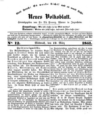 Neues Volksblatt Mittwoch 19. März 1851