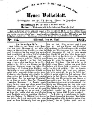 Neues Volksblatt Mittwoch 9. April 1851