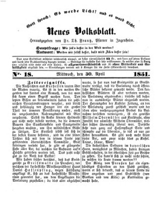 Neues Volksblatt Mittwoch 30. April 1851