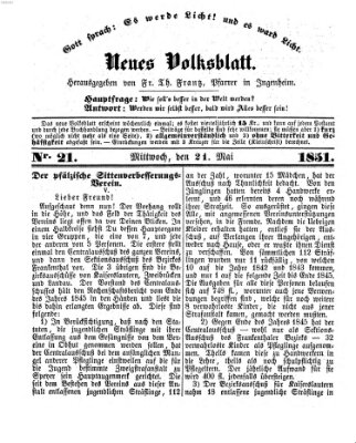 Neues Volksblatt Mittwoch 21. Mai 1851