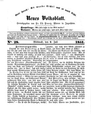 Neues Volksblatt Mittwoch 9. Juli 1851