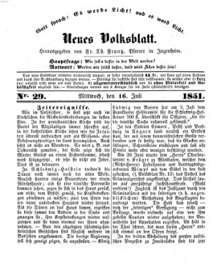 Neues Volksblatt Mittwoch 16. Juli 1851